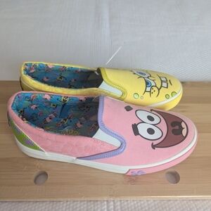 SpongeBob Square  Slip On Shoes Adult Size 7 New.